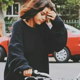 🍰 63065948 woman, sweater, portrait, outdoor, casual, hair, young adult telegram sticker