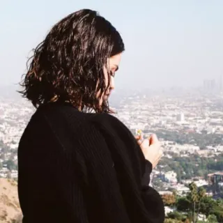 🍰 bb00f5f3 woman, city, nature, portrait, view, hill telegram sticker