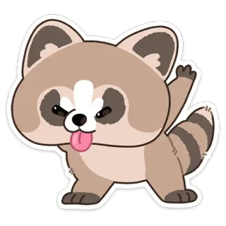 😛 74562771 アライグマ, 動物, 漫画, 可愛い, 面白い, ジェスチャー telegram sticker