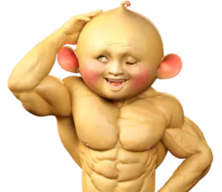 😀 0ff3bb20 muscolo, bodybuilder, strano, divertente, bizzarro telegram sticker