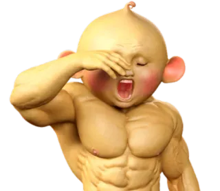 😲 44e6ee0c muscolo, creatura, divertente, cartone animato, strano, meme telegram sticker