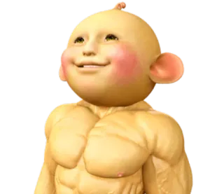 😌 5fff4af6 inquietante, muscoli, divertente, strano telegram sticker