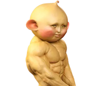 😏 b467c2db inquietante, neonato, muscoloso, strano, divertente, bodybuilder telegram sticker
