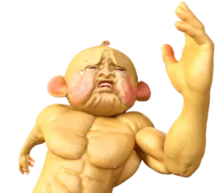 😭 be095466 bebè, muscolo, piangere, muscoloso, divertente, personaggio telegram sticker