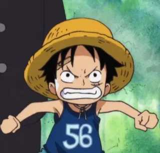 🍖 9b700d2a Monkey D. Luffy One Piece 56 动漫, 漫画, 海贼王, 路飞, 蒙奇·D·路飞, 卡通, 生气, 孩子 telegram sticker
