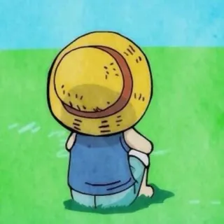 🍖 f4d1ac55 Monkey D. Luffy One Piece 海贼王, 动漫, 路飞, 蒙奇·D·路飞, 卡通, 坐着, 小孩 telegram sticker