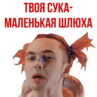 💋 cdef6d91 ТВОЯ СУКА-МАЛЕНЬКАЯ ШЛЮХА 攻撃的, 侮辱, 差別用語 telegram sticker