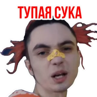 🙀 f28b73df ТУПАЯ СУКА 攻撃的, 侮辱, 中傷, 顔, ロシア telegram sticker