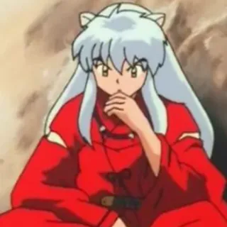 🐶 11d9f5b6 Inuyasha Anime, Manga, Cane, Umanoide, Orecchie, Rosso telegram sticker