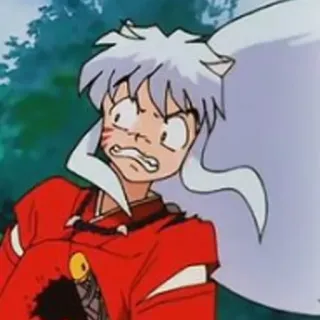 🐶 898439e3 Inuyasha Anime, Manga, Orecchie da cane, Personaggio, Divertente, Preoccupato telegram sticker