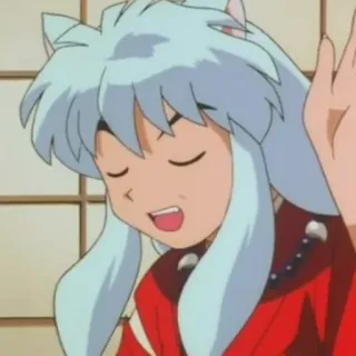 🐶 d7754f2b Inuyasha Inuyasha, Anime, Orecchie da cane, Cartone animato, Sorridendo, Personaggio immaginario telegram sticker