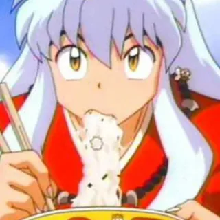 🐶 e4b12d5d Inuyasha Anime, Cartoni animati, Cibo, Mangiare, Riso, Inuyasha telegram sticker