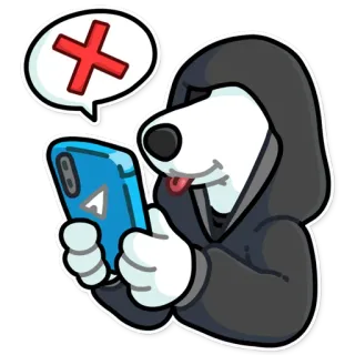❌ 1b9dc9eb hond, hoodie, mobiele telefoon, stickers telegram sticker