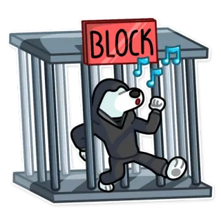 🚶‍♀️ 4a918088 BLOCK hond, gevangenis, blok, muziek, cartoon, animatie, gevangenschap telegram sticker