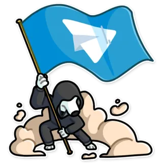 🏁 f95b2ef4 telegram, vlag, figuur met capuchon telegram sticker