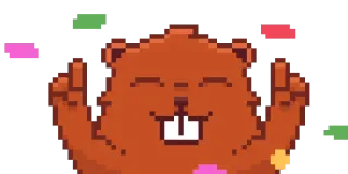 😊 46f0c17a 像素艺术, 竖中指, 卡通动物, 冒犯手势 whatsapp sticker