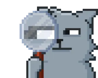 😺 51fa41df 像素画, 狗, 放大镜, 侦探, 调查, 可爱, 卡通 whatsapp sticker