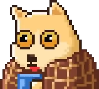 😊 a0886541 doge, 狗, 像素画, 梗, 搞笑, 动物, 可爱 whatsapp sticker