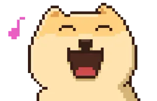 😊 f372e816 Doge, 狗, 梗, 网络, 柴犬, 像素画, 可爱 whatsapp sticker