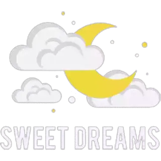 😊 93d44d70 SWEET DREAMS nuvens, lua, estrelas, noite, sono telegram sticker