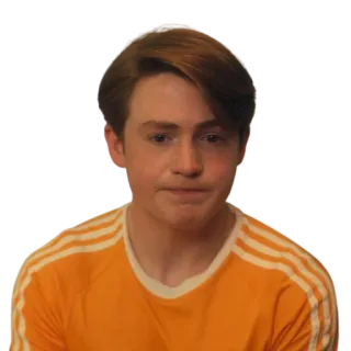 😟 39f59a07 ポートレート, 人物, ステッカー, ティーンエイジャー, オレンジのシャツ telegram sticker