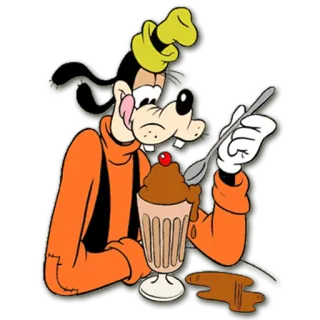 🍨 0e39ca9d Goofy disney, cartoon, dessert, goofy, milchshake telegram sticker