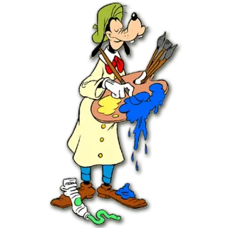 🎨 a07345d1 Goofy albern, Disney, Künstler, Gemälde, Maler, Palette telegram sticker