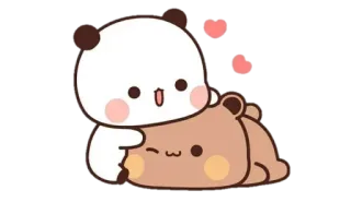 🐼 4a94f75f Dessin animé, Mignon, Panda, Ours, Amour, Câlin whatsapp sticker