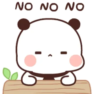 🐼 56899421 NO NO NO Panda, Mignon, Non, Rejet, Animal, Dessin animé whatsapp sticker