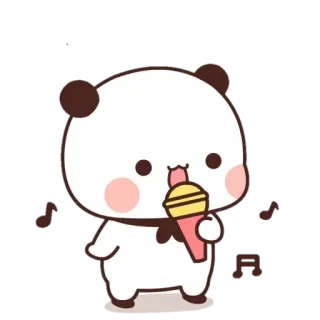 🐼 6435d5ce Panda, Dessin animé, Mignon, Glace, Ours, Kawaii whatsapp sticker