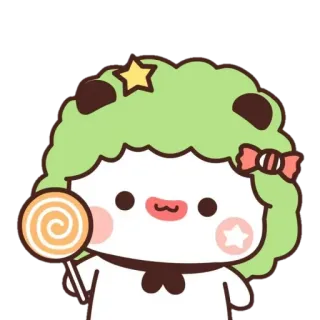 🐼 73adc939 mignon, sucette, kawaii, dessin animé, étoile, personnage, bonbon whatsapp sticker