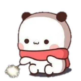 🐼 b05e1063 Panda, Mignon, Écharpe, Étincelle, Animal, Dessin animé whatsapp sticker