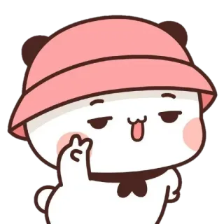 🐼 d691559d mignon, dessin animé, personnage, autocollant, animal, panda, chapeau, adorable whatsapp sticker