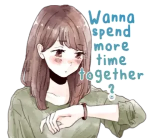😳 38e8029f Wanna spend more time together? Anime girl, Thời gian, Cùng nhau, Mối quan hệ, Dễ thương, Muốn, Kawaii telegram sticker