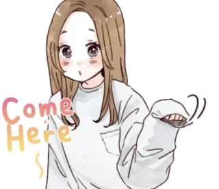 🥺 65b3911f Come Here Anime, Đến đây, Cô gái, Lời mời, Phim hoạt hình telegram sticker