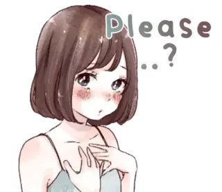 🥺 86423910 Please? dễ thương, van xin, cô gái, yêu cầu, cầu xin, anime telegram sticker