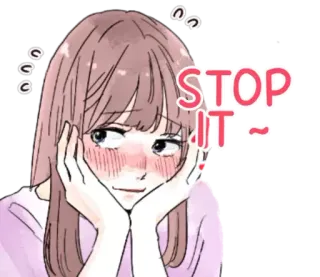 😳 9ca2ebea STOP IT ~ dễ thương, anime, cô gái, đỏ mặt, dừng lại telegram sticker