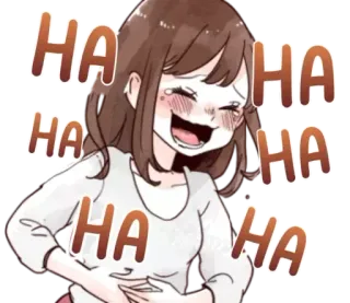 🤣 cc3e5128 HA HA HA HA HA HA HA cười, vui vẻ, hạnh phúc, haha, phong cách anime, nhân vật nữ telegram sticker