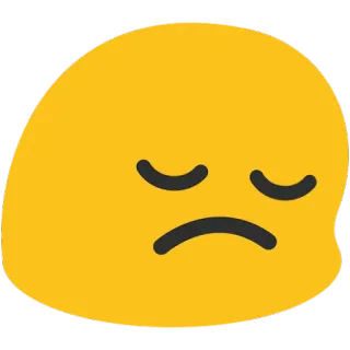 😔 149ffc46 อิโมจิ, เศร้า, อารมณ์, สีเหลือง, หงุดหงิด, หน้า telegram sticker