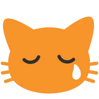 😿 74062ba7 แมว, เศร้า, ร้องไห้, อีโมจิ, สีส้ม, น้ำตา telegram sticker