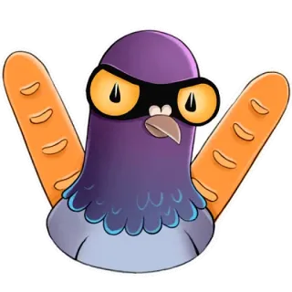 🥖 462abedd pigeon, bread, funny, bird, animal telegram sticker