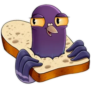 🍞 738c414e bird, pigeon, bread, toast, funny, cartoon telegram sticker