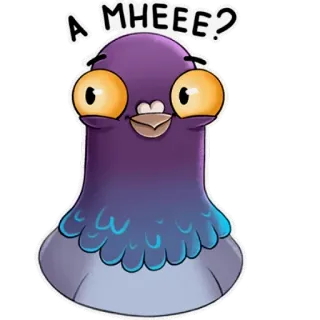 ❔ 99d83651 A MHEEE? pigeon, bird, cartoon, animal telegram sticker