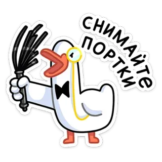 😠 8a3544f8 Снимайте порктки vịt, kính một mắt, nơ, Nga, hài hước telegram sticker