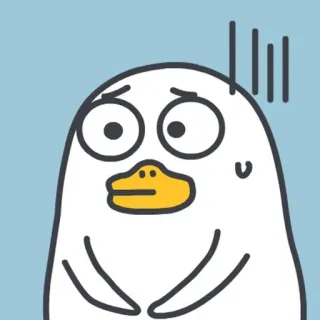 🌟 52cddb91 bebek, kartun, lucu, hewan, ekspresi, khawatir, gugup, lucu telegram sticker