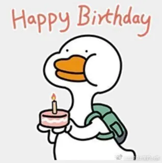 🌟 9e109412 Happy Birthday ulang tahun, kue, salam, bebek, perayaan telegram sticker