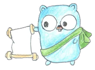 📃 89844adf Gopher, Go, Golang, Programmierung, Maskottchen, Schriftrolle telegram sticker