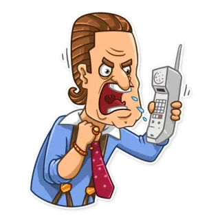 📞 2df9c87a angry, man, businessman, phone, yelling, cartoon, stress, frustration telegram sticker