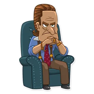😠 a1e29963 man, sitting, chair, cartoon, character, illustration telegram sticker