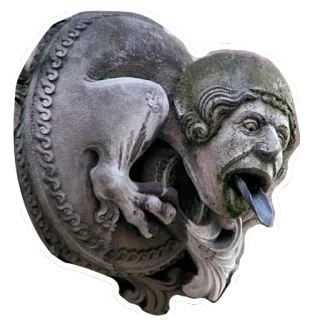 😲 56b61a5b waterspuwer, architectuur, steen, beeldhouwwerk, monster, grotesk telegram sticker